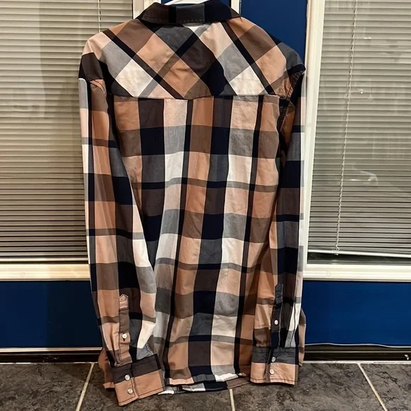 MEN’S Coastal brand snap up plaid long sleeved shirt. Size XL - Picture 2 of 6
